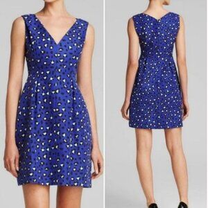 Kate Spade ♠️ Dawson Cyber Cheetah Animal Print Fit & Flare Dress, Blue, Size 12